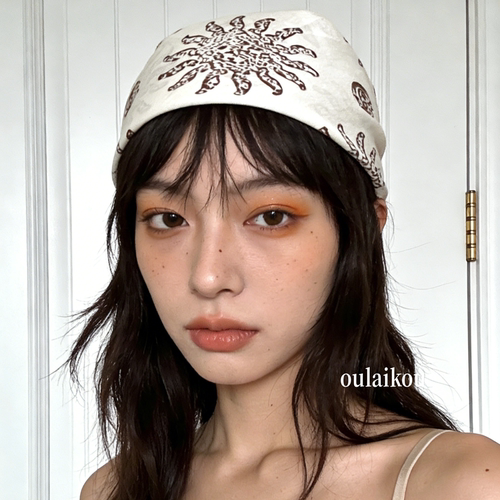 美式酷妹！海风太阳花头巾女夏