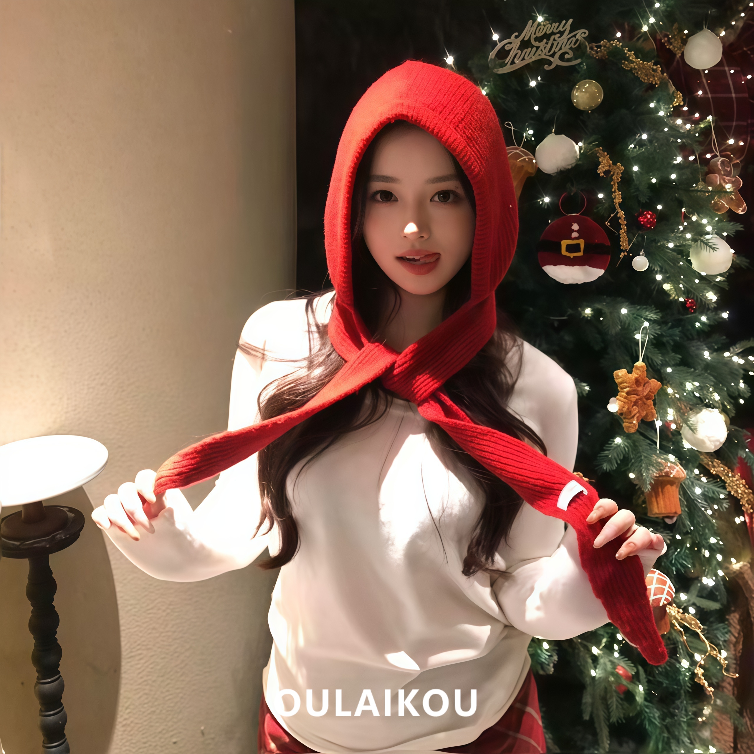 围脖一体保暖女加厚护耳套头帽围