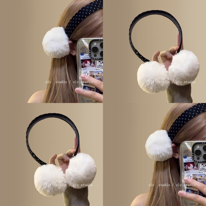敲特别！可爱毛球波点宽边发箍秋冬新款时尚百搭发夹扎发头箍发卡,饰品/流行首饰/时尚饰品新,发饰,淘宝优惠券,粉丝福利购,淘宝优惠卷
