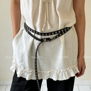 辣妹配饰带 双层腰带pu皮革皮带百搭个性 新款 韩国ins风博主时尚