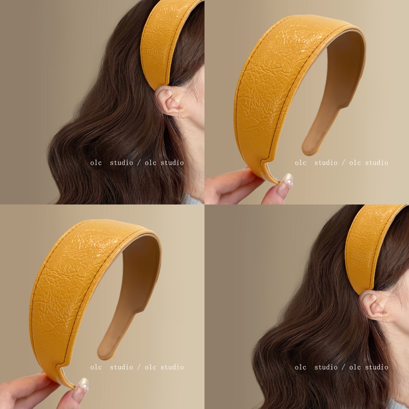 落日宣言~复古皮质宽边发箍女