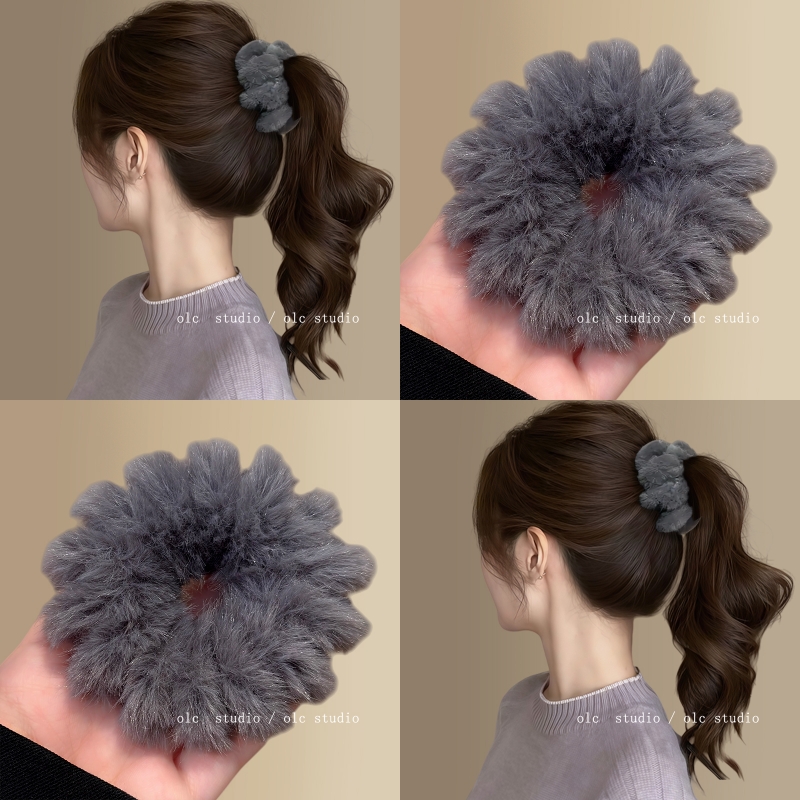 韩系毛绒电话线大肠发圈女