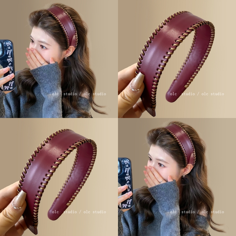 港风复古拉满！秋冬新款皮质发箍
