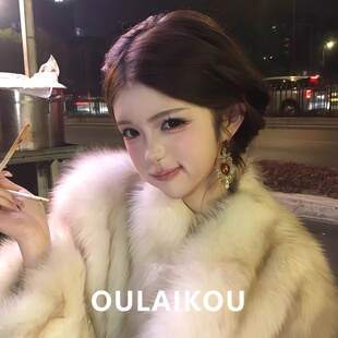 周幼琳同款爆闪古早辣妹耳环韩剧女二氛围感耳钉复古气质夸张耳饰