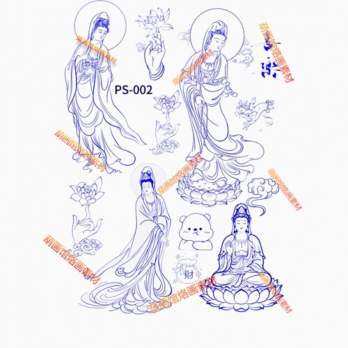 菩萨弥勒图葫芦烙画转印纸雕刻