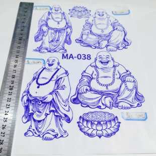 弥勒佛图案葫芦雕刻DIY手工装饰品传统文化工艺品葫芦烙画转印纸