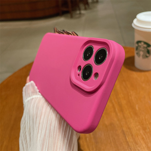 真液态适用苹果15promax手机壳新款 iphone14pro女高级感火龙果色13pm全包防摔12男11简约plus硅胶15pro保护套