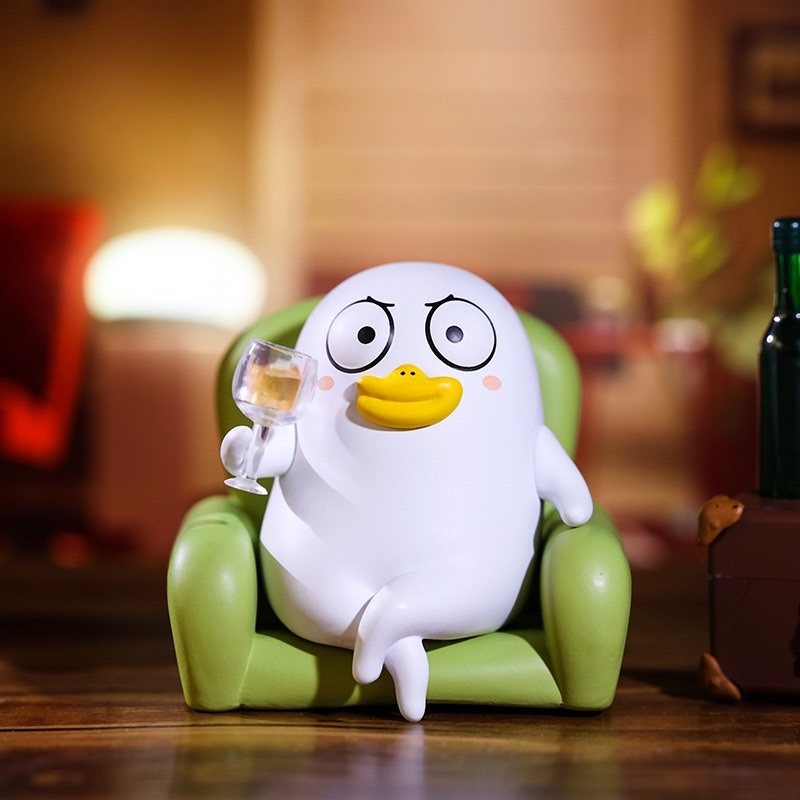 小刘鸭盲盒popmart泡泡玛特表情包公仔潮玩摆件干杯得瑟圣诞礼物