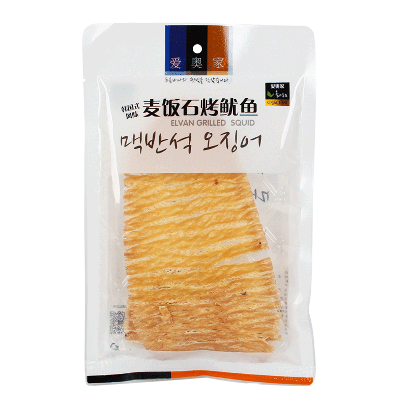爱奥家 麦饭石烤鱿鱼手撕鱿鱼片原味鱿鱼丝休闲零食50g 满额包邮