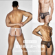 男士 纯色潮 性感情趣透明透气时尚 内裤 低腰可拆卸囊袋后镂空三角裤