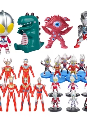 生日蛋糕装饰超人塑料绿色恐龙霸王龙摆件奥特插件奥特曼怪兽B