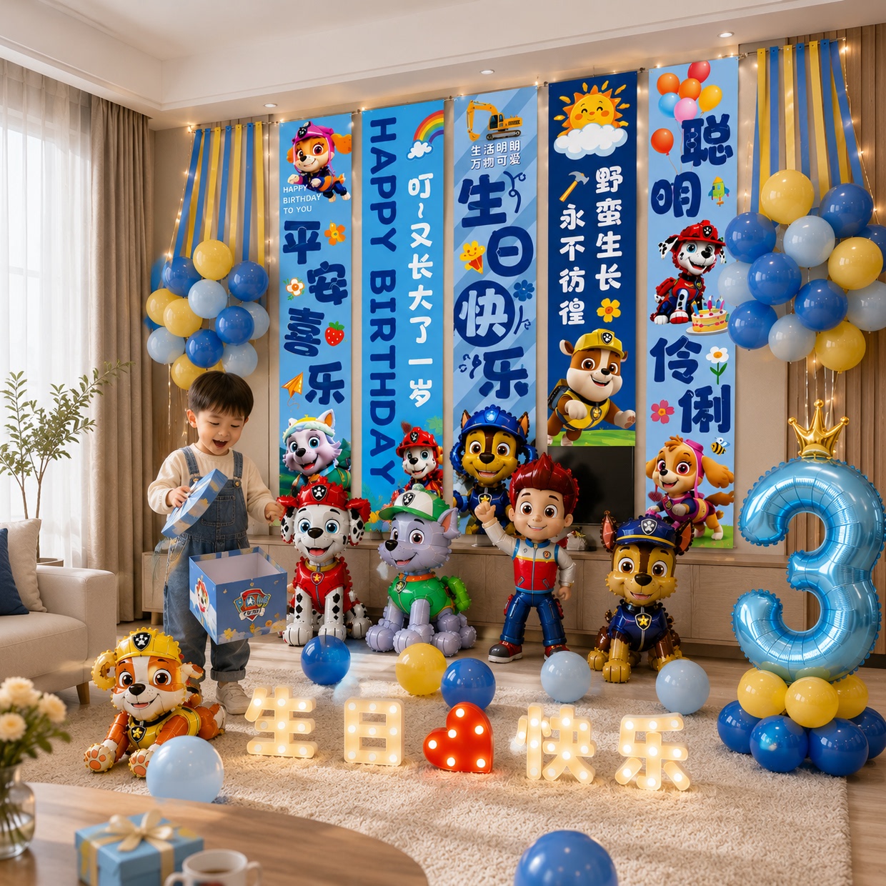 汪汪队主题生日场景布置装饰图片