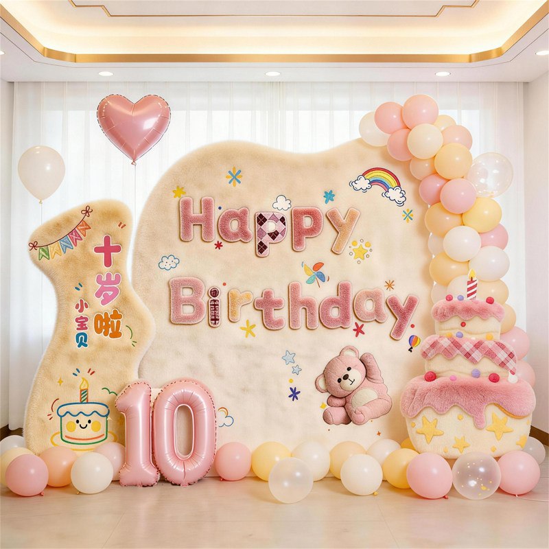 10岁生日装饰场景布置男孩十儿童生日派对女孩仪式感定制kt板气球