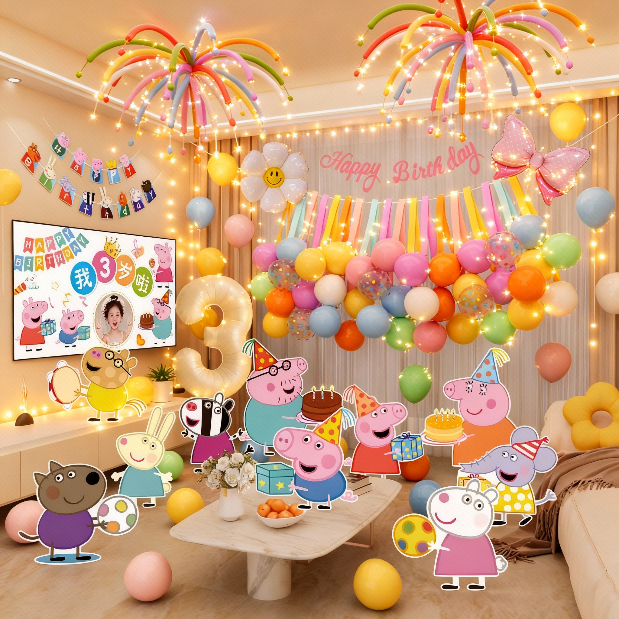 生日装饰场景布置小猪佩奇宝宝周岁生日布置生日蛋糕客厅摆件,节庆用品/礼品,节日装扮用品,淘宝优惠券,粉丝福利购,淘宝优惠卷