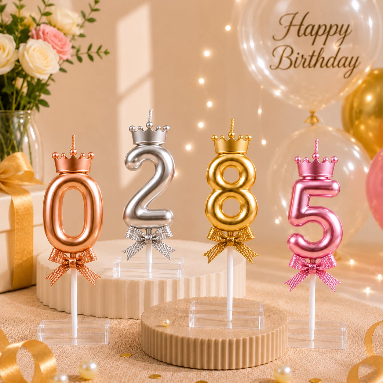 生日氛围感道具数字蜡烛创意2024新款蛋糕男孩女儿童快乐拍照道具