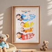 周岁满月手足印百天手印脚印纪念品宝宝婴儿手足印画一家四口留念