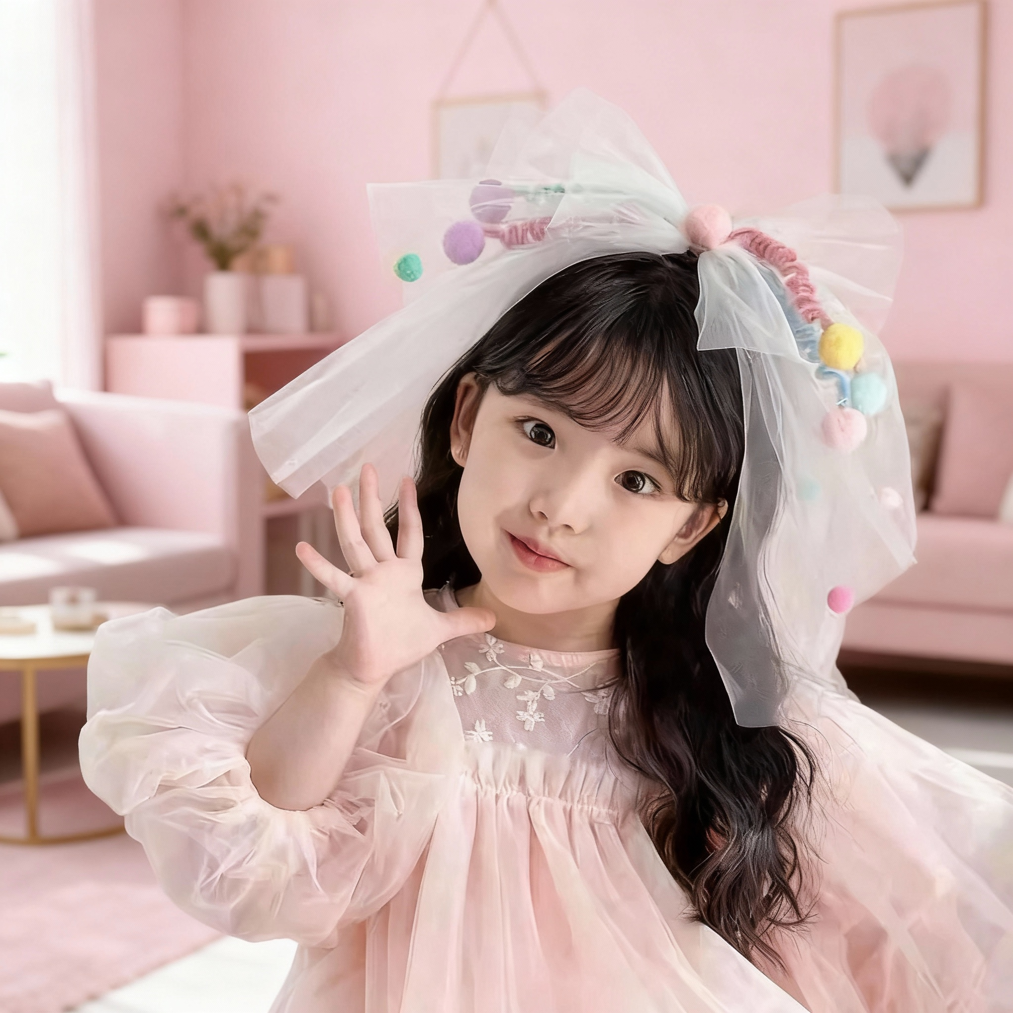 ins风生日头饰甜美可爱儿童扭扭发夹公主纱网宝宝彩色毛球生日帽,节庆用品/礼品,节日装扮用品,淘宝优惠券,粉丝福利购,淘宝优惠卷