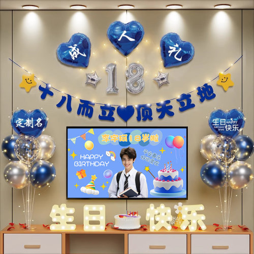 18岁男生成人礼物高中生仪式感十八生日布置场景装饰高级实用气氛