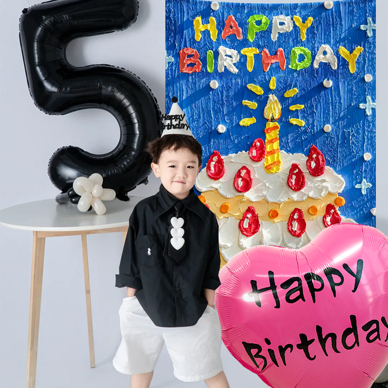 5岁生日蛋糕背景布儿童装饰