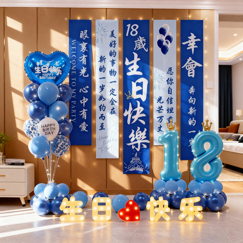 男孩十八岁成人礼生日装饰气球