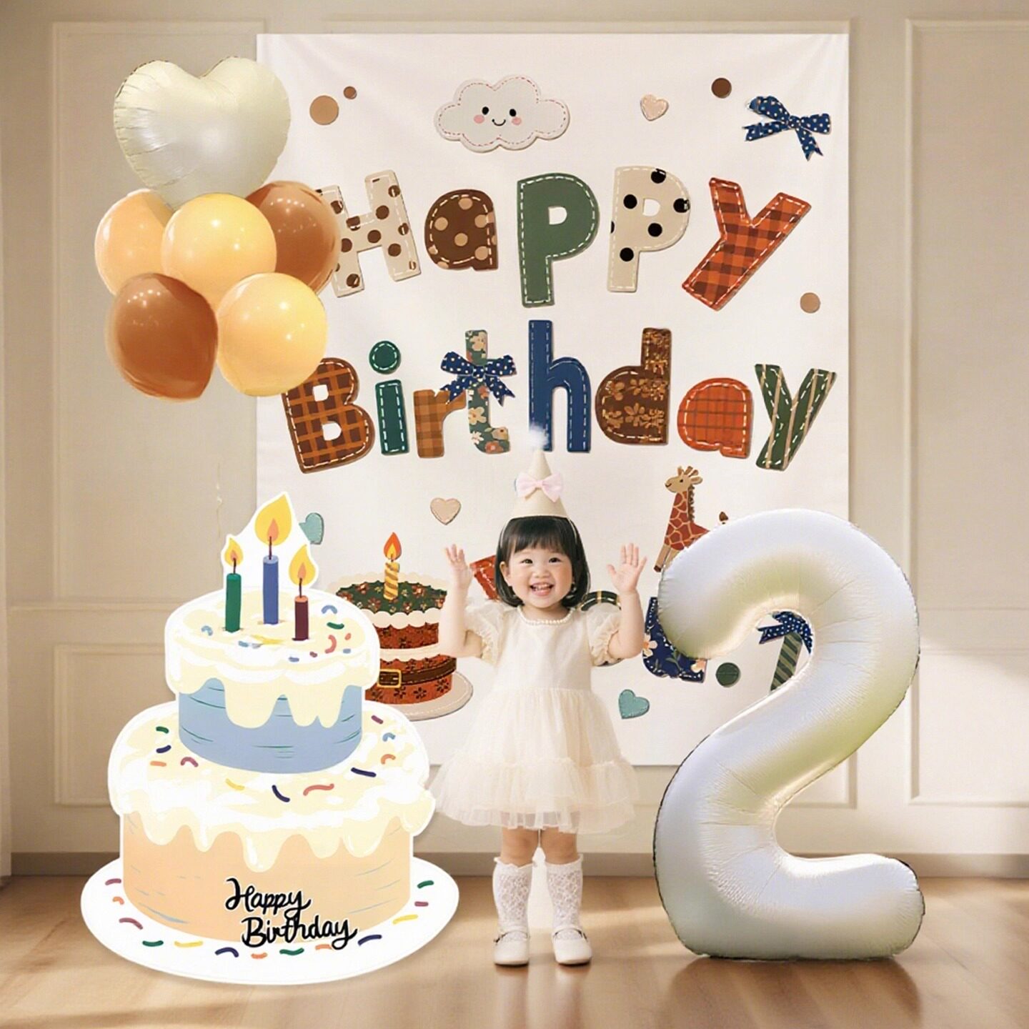 2岁男女童生日布置场景装饰