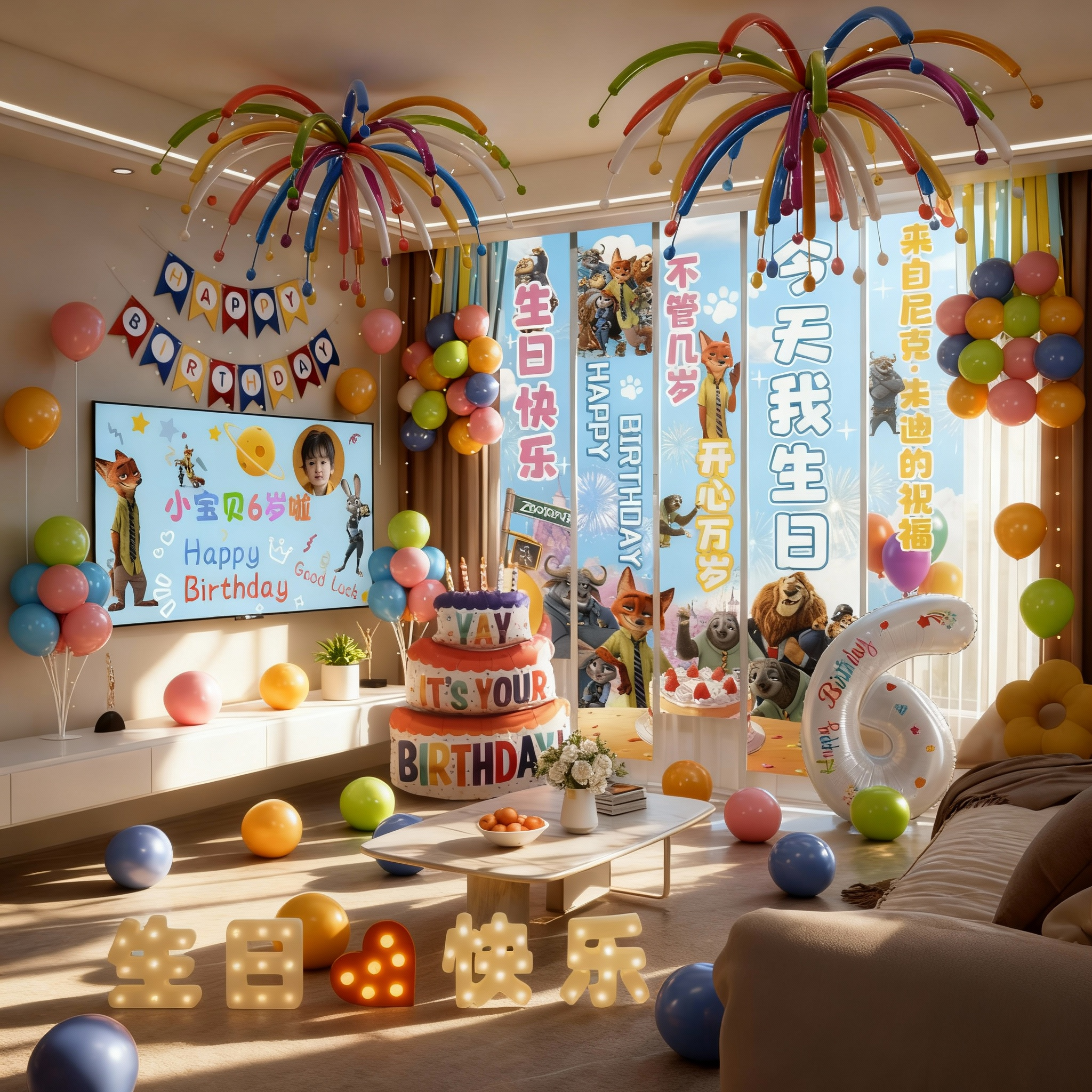 疯狂动物城生日布置气球派对挂布条幅6周岁兔子警官朱迪场景装饰8,节庆用品/礼品,气球,淘宝优惠券,粉丝福利购,淘宝优惠卷