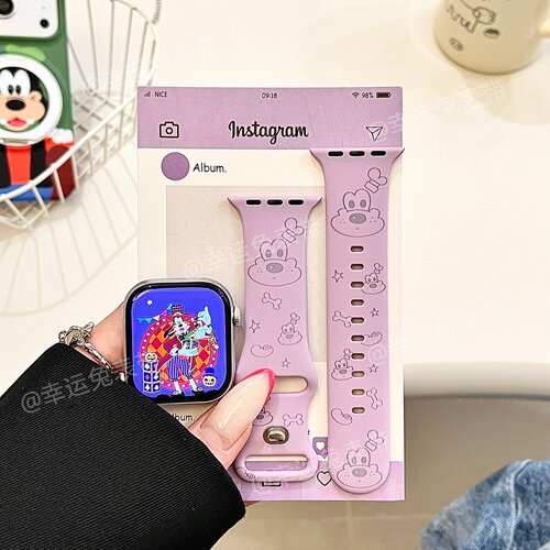韩系高飞适用iwatchs11/10苹果手表表带SE硅胶Applewatchs9/8/7