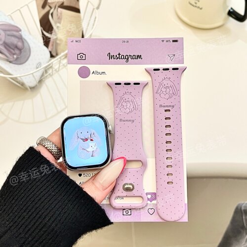 韩系波点Bunny兔子适用iwatchs11/10苹果手表表带硅胶Applewatchs
