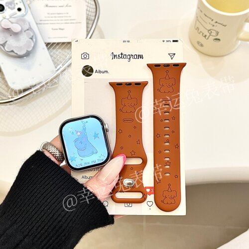 美拉德星星小象适用iwatchs11/10苹果手表表带硅胶Applewatchs9/8