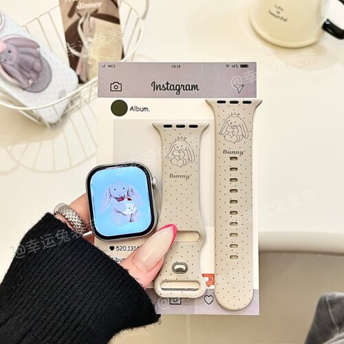 个性波点Bunny兔子适用iwatchs11/10苹果手表表带硅胶Applewatchs