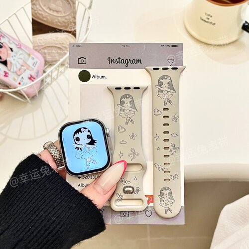 个性跳舞小玉适用iwatchs11/10苹果手表表带SE硅胶Applewatchs9/8