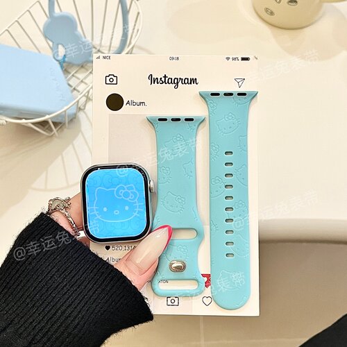 治愈满屏猫咪适用iwatchs11/10苹果手表表带SE硅胶Applewatchs9/8