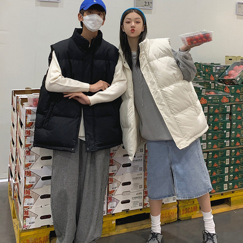 情侣棉马甲男冬季2024新款青少年男款女外穿羽绒外套男士秋冬棉服图片