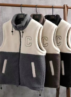 男士情侣工装棉马甲男秋冬款外穿无袖背心男款冬季棉服外套情侣装