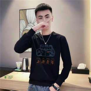 春秋款痞帅男装精神小伙卫衣男士潮流长袖秋装2021新款上衣服外套