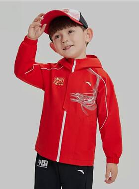 安踏儿童 男款小童春秋梭织纯色防泼水拒水科技运动外套352439602