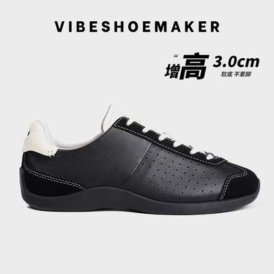 复古真皮小众透气芭蕾底德训鞋