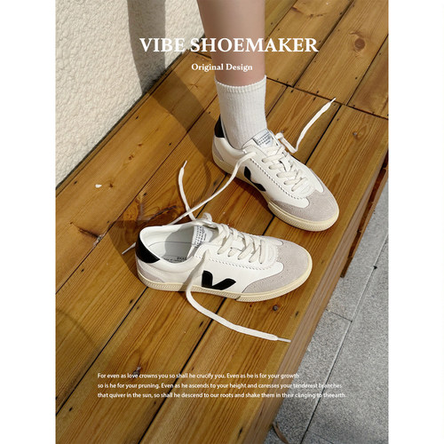 休闲复古德训鞋真皮时尚小白鞋