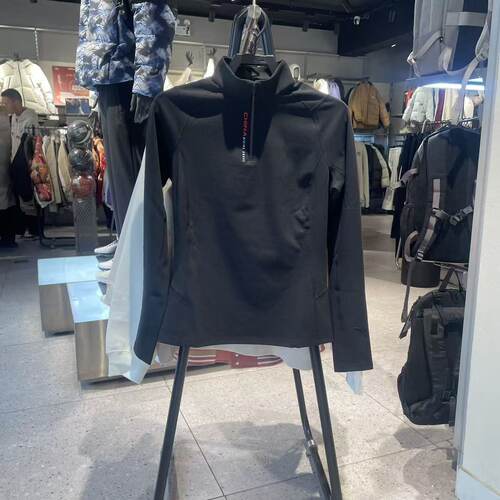 安踏长袖t恤女磨毛保暖针织上衣