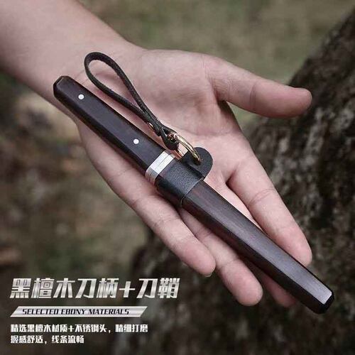 大马士革钢户外烧烤小刀手把肉刀