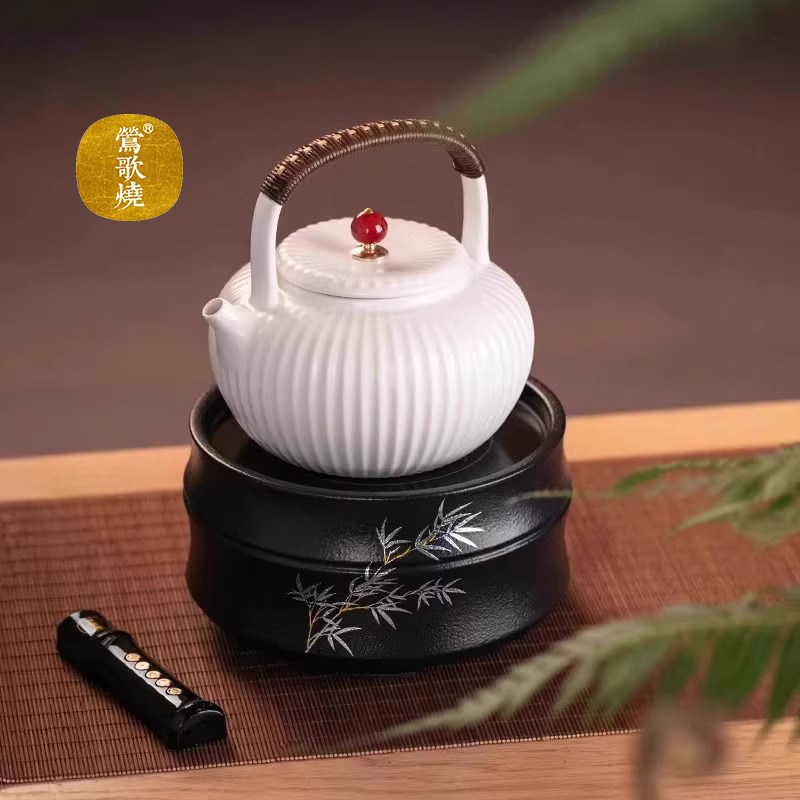 莺歌烧电陶炉家用竹节茶炉静音防干烧关机铁壶银壶专用烧水煮茶炉