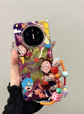 适用华为mateX5折叠屏手机壳新款mateX3典藏版创意卡通可爱搞怪小魔女mteX3保护套MateX5典藏版防摔女潮