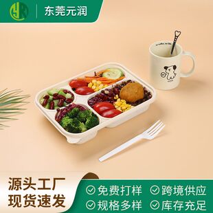 打包饭盒分格不串味玉米淀粉餐盒环保可降解一次性保温饭盒打包盒