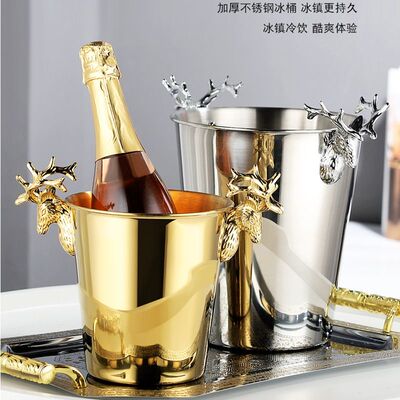 不锈钢鹿头冰桶红酒香槟桶KTV