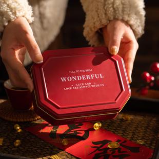 2026新年八边形铁盒烘焙饼干曲奇零食包装盒创意礼物盒年货礼盒