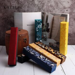 小项链锦盒祥云龙纹图案锦缎首饰包装盒子礼品盒文玩挂件收纳盒