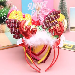 圣诞节头饰装 饰品圣诞帽发箍儿童礼物小礼品成人鹿角头箍头扣发饰