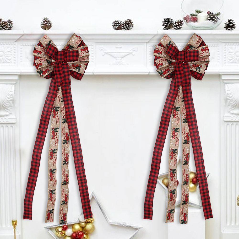 新款大号挂饰圣诞树装饰圣诞节蝴蝶结门饰派对用品