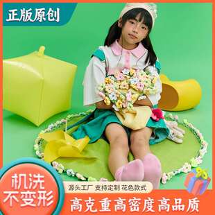 工厂直供儿童午睡毯钩织花束毯子宝宝盖被婴儿小被子四季通用