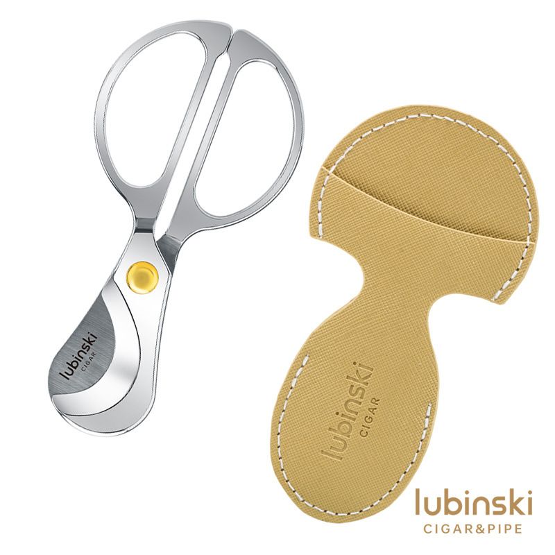 鲁宾斯基雪茄剪 不锈钢大口径双刃手柄剪刀礼盒装 LUBINSKI雪茄刀